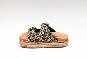 Mules Tressées à Boucles – Style Bohème & Semelle Compensée