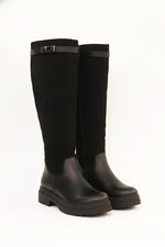 Bottes mi-hautes noir chunky pour femmes