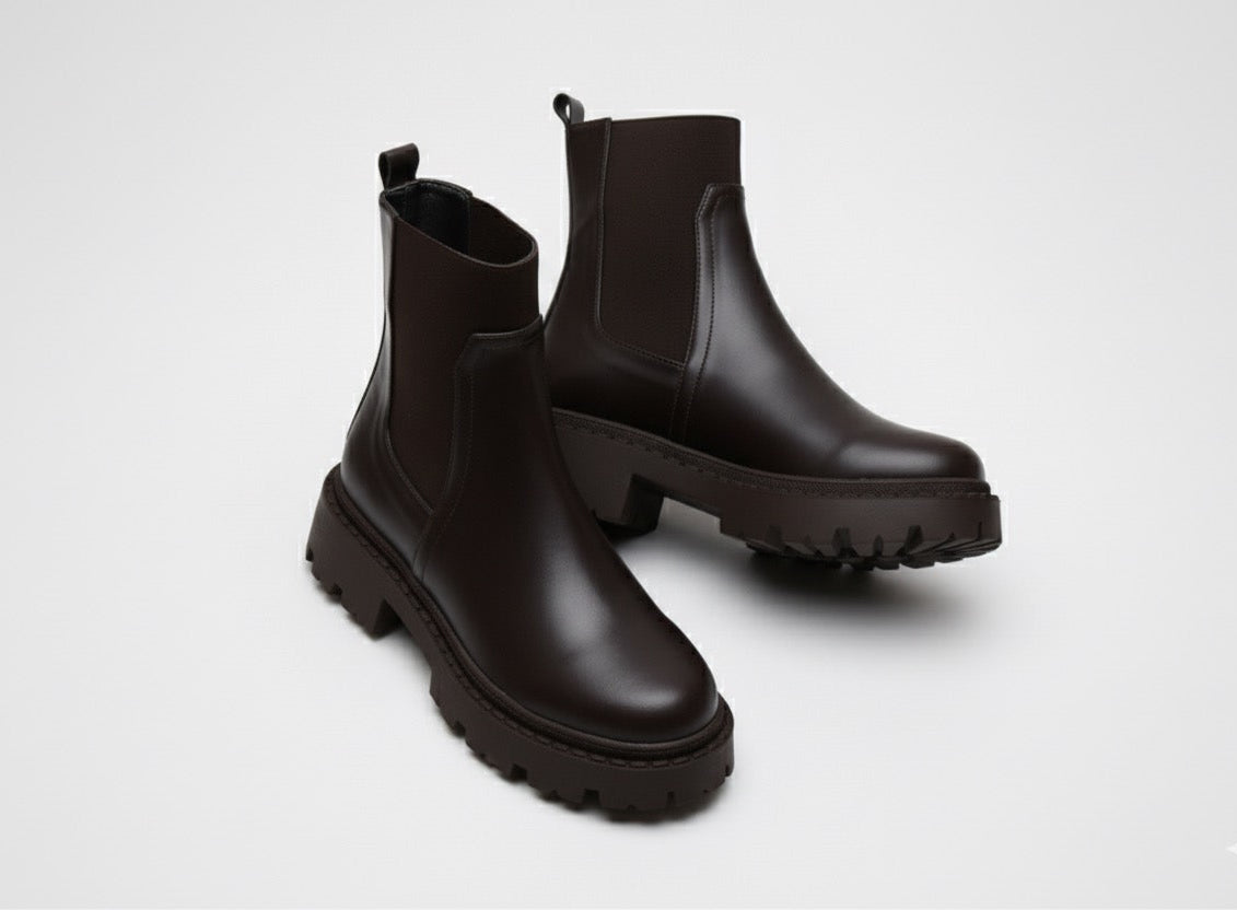 Bottes chelsea marron pour femme