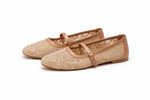 Ballerines vintage plates femme dentelle florale