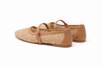 Ballerines vintage plates femme dentelle florale