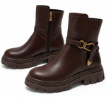 Bottines Chunky à Détails Métalliques