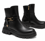 Bottines Chunky à Détails Métalliques