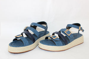 Denim sandals femme avec boucles