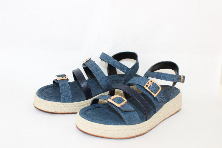 Denim sandals femme avec boucles