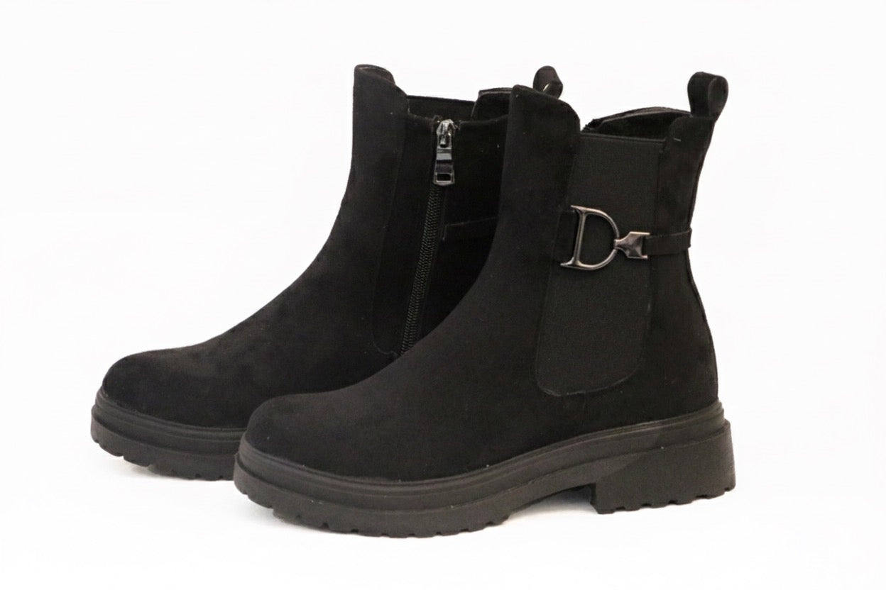 Bottines en Suédine à Boucle