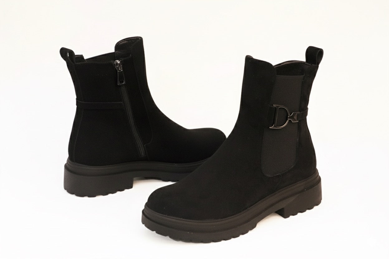 Bottines en Suédine à Boucle