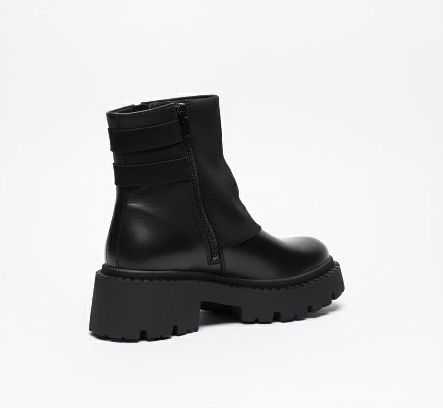 Bottines Plateforme avec Brides Biker