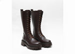 Bottes mi-hautes Marron chunky pour femmes
