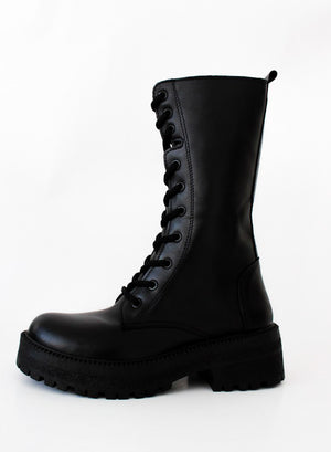Dark Combat Boots - Shoexpress