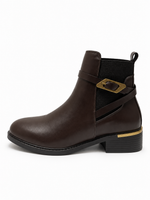 Bottine brun chocolat de profil