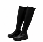 Stretch bottes sur fond blanc