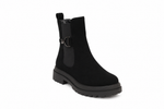 Bottines en Suédine à Boucle sur fond blanc