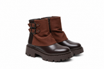 Bottines Mrron Plateforme avec Brides Biker sur fond blanc