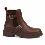 Bottines Biker marron – vue de profil sur fond blanc