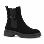Bottines en Suédine à Boucle – vue de profil sur fond blanc