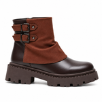 Bottines Mrron Plateforme avec Brides Biker – vue de profil sur fond blanc