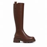 Bottes mi-hautes chunky pour femmes – vue de profil sur fond blanc
