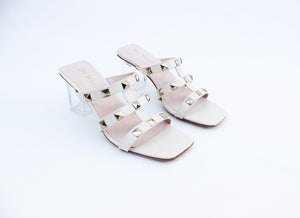 Studded Detail Clear Perspex Heel - Tunisia Shoexpress